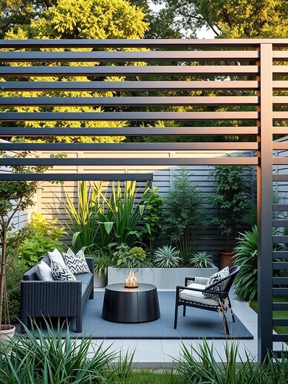modern horizontal slat fencing