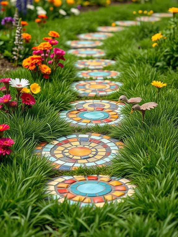 mosaic garden art stones