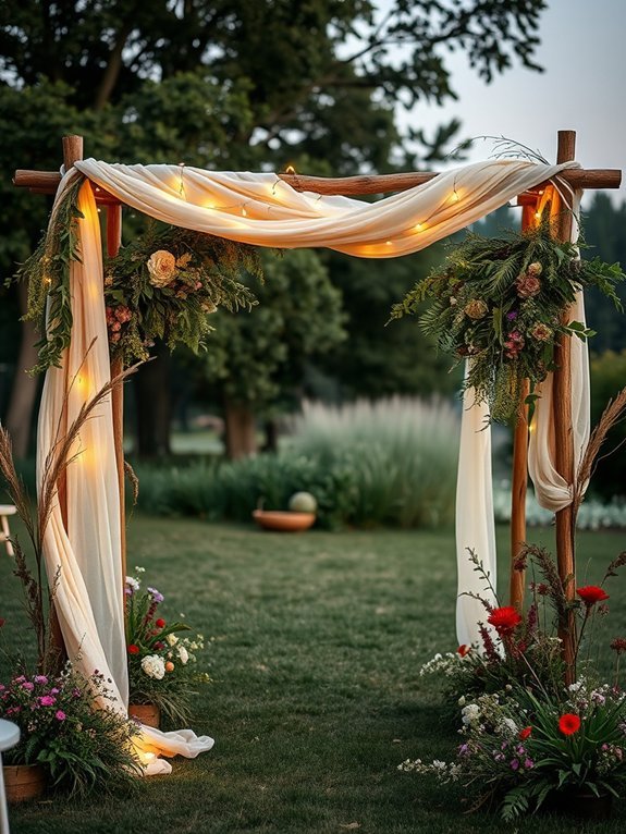 organic ceremony backdrop design