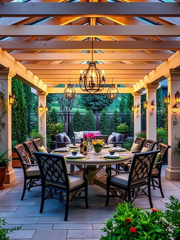 outdoor dining pergola design