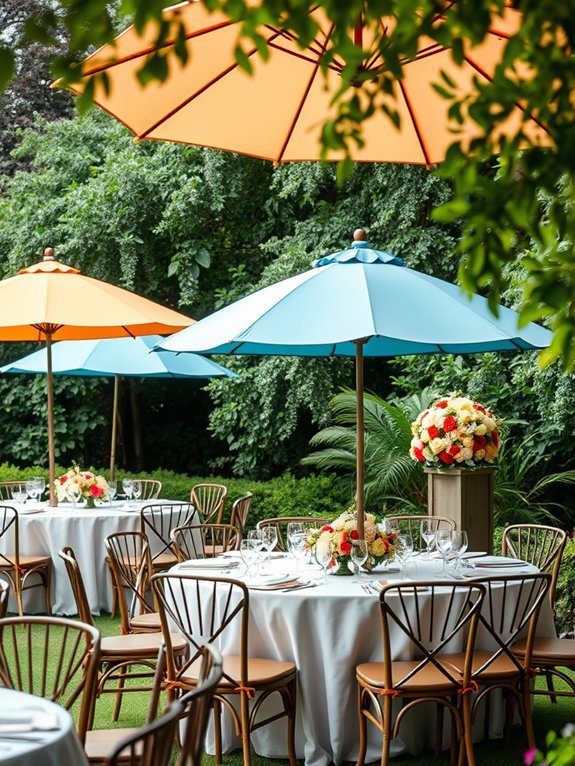 outdoor dining with shade