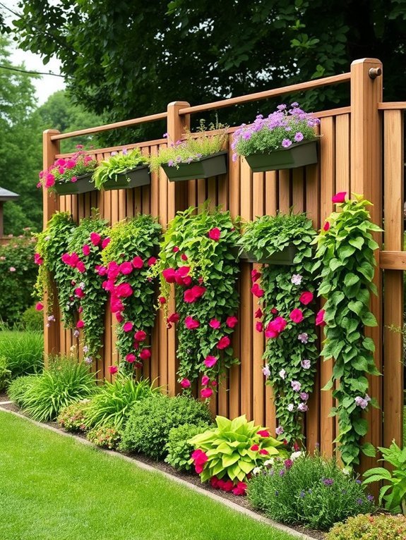 outdoor planters on fences