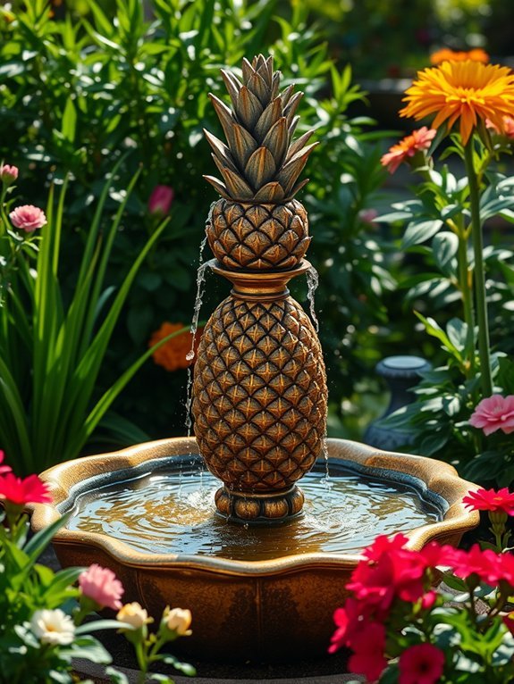 pineapple themed water feature