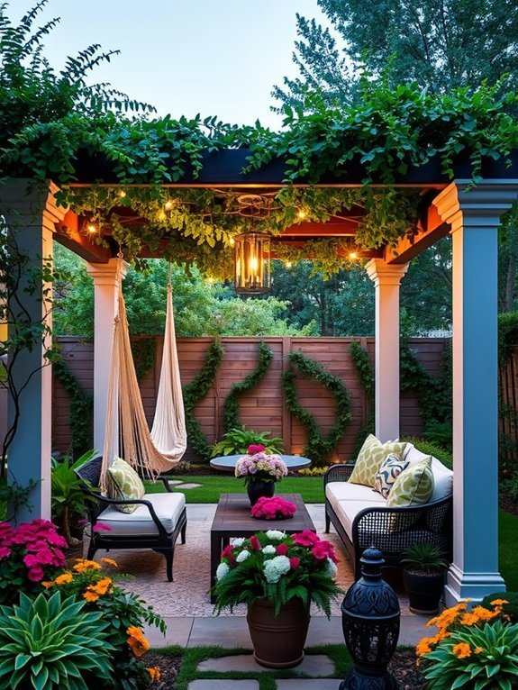 relaxing hammock oasis pergola