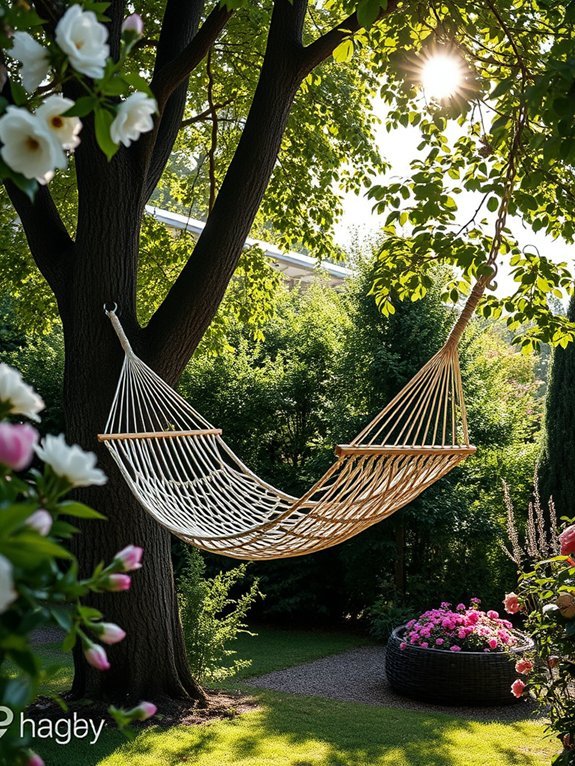 relaxing outdoor hammock setup