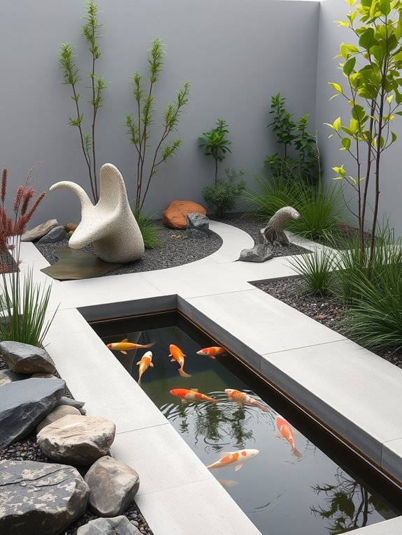 serene contemporary water garden