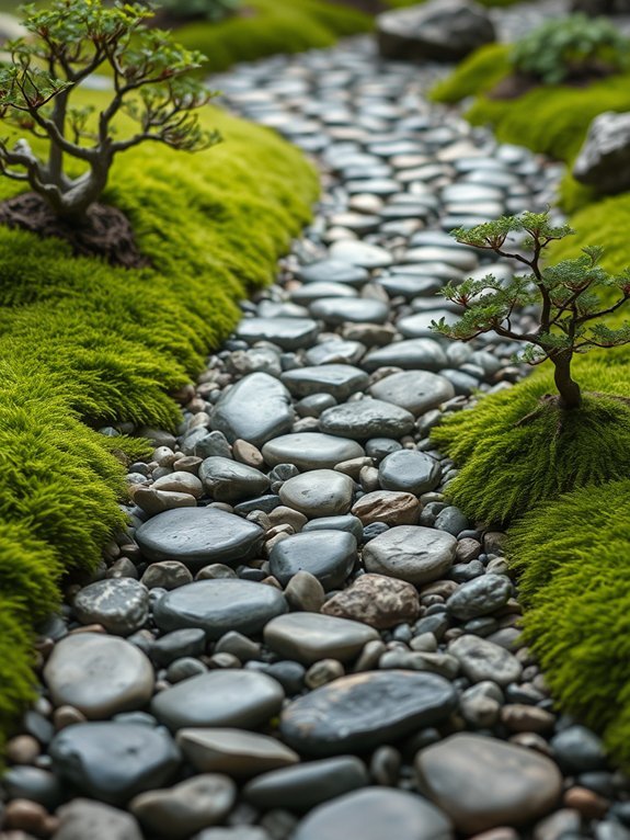 serene pebble pathway creation