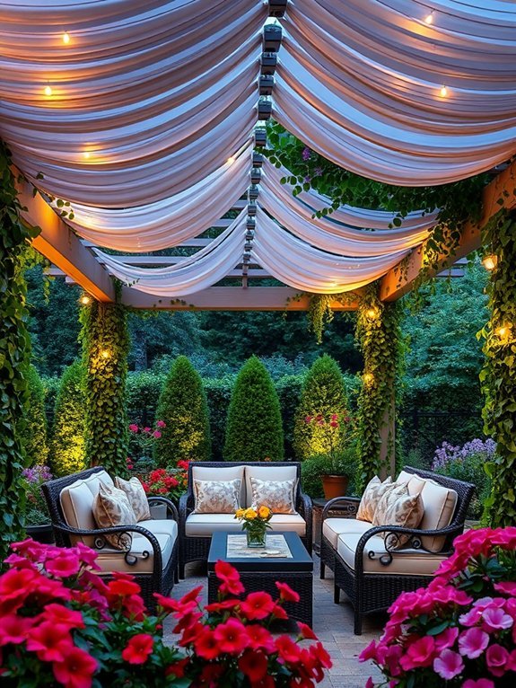 shade providing pergola canopy