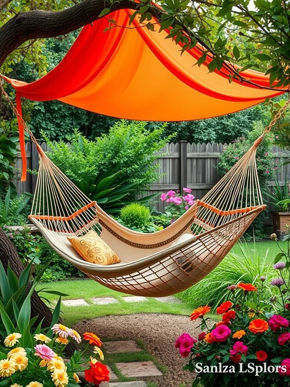 shaded hammock for relaxation