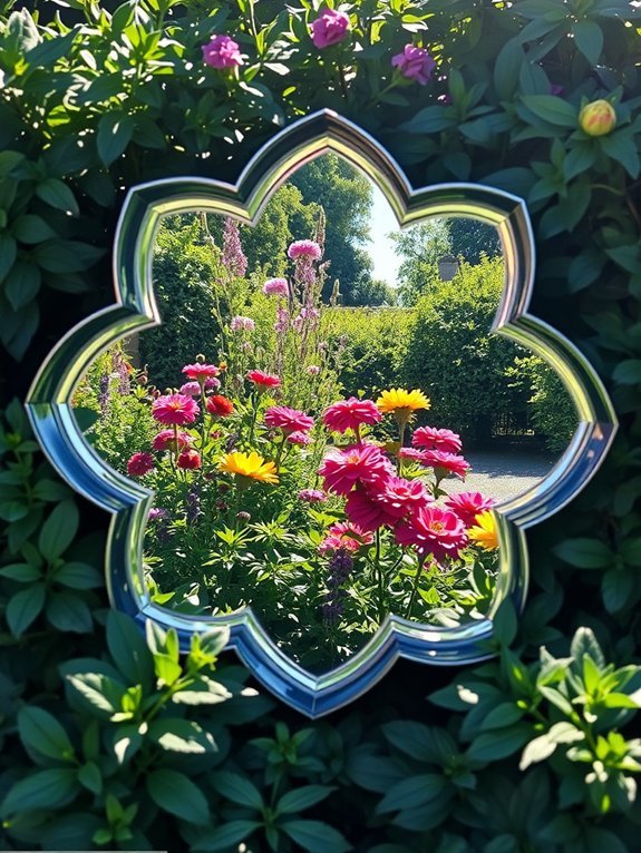shaped garden mirror petals