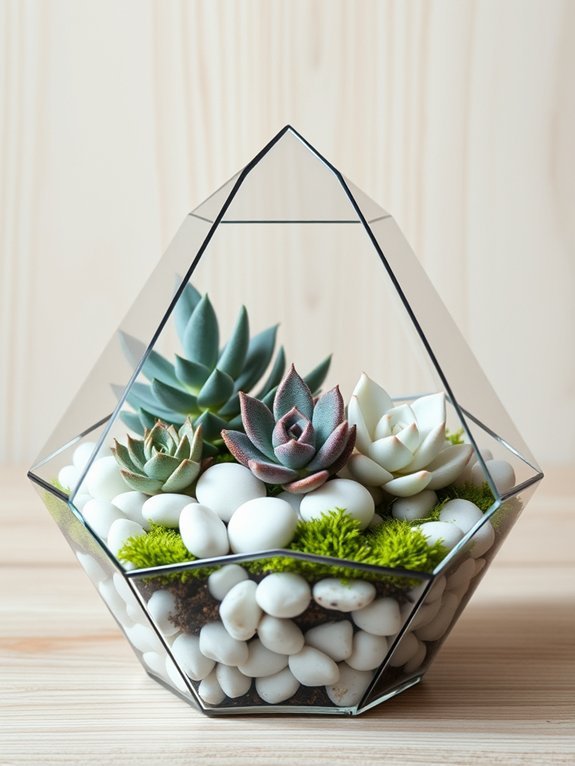simple glass plant display