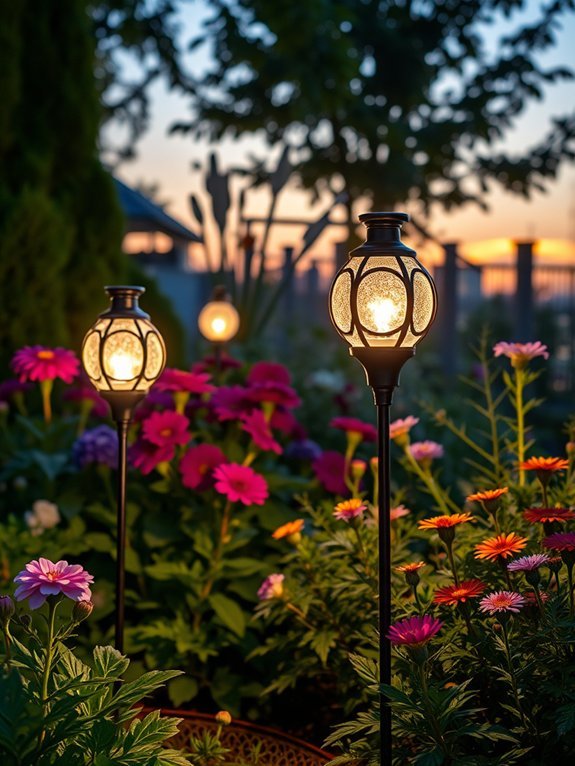 solar powered decorative garden stakes