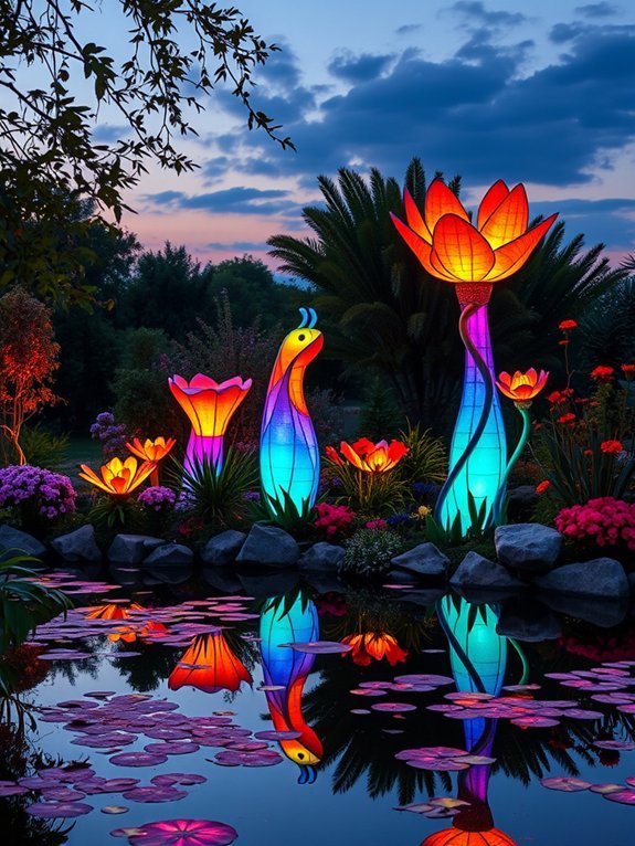 solar powered outdoor sculptures