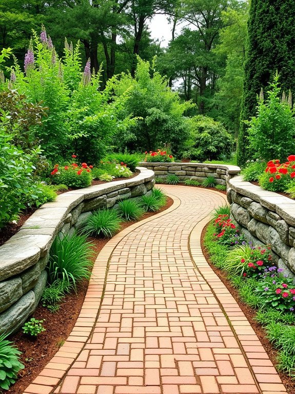 split level stone pathway