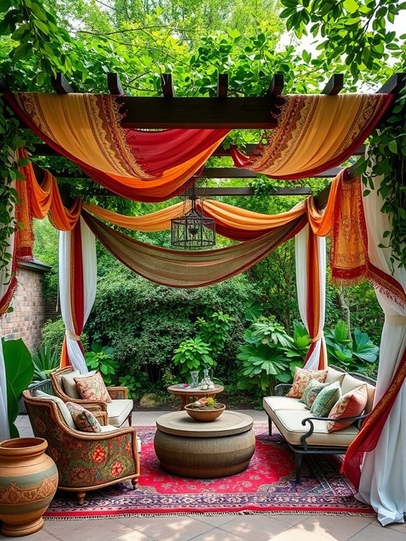 stylish fabric covered pergola