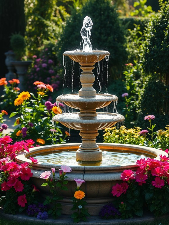 stylish multi level water feature