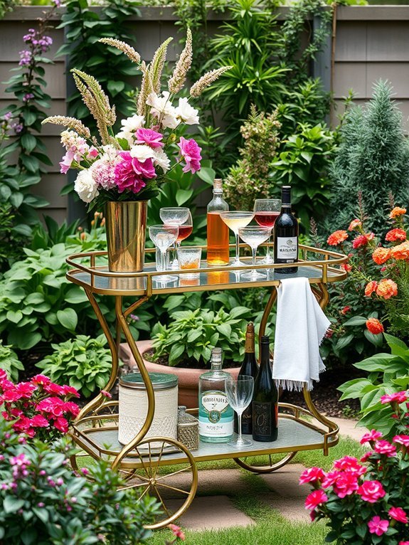 stylish portable outdoor beverage cart