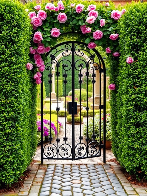 stylish wrought iron entrance