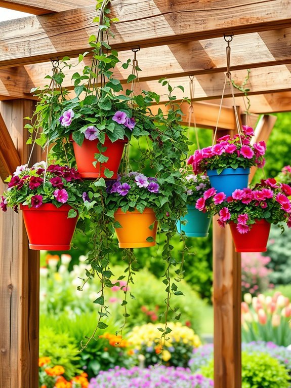 suspended planters for plants