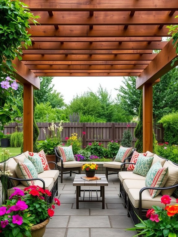 tiered seating pergola design