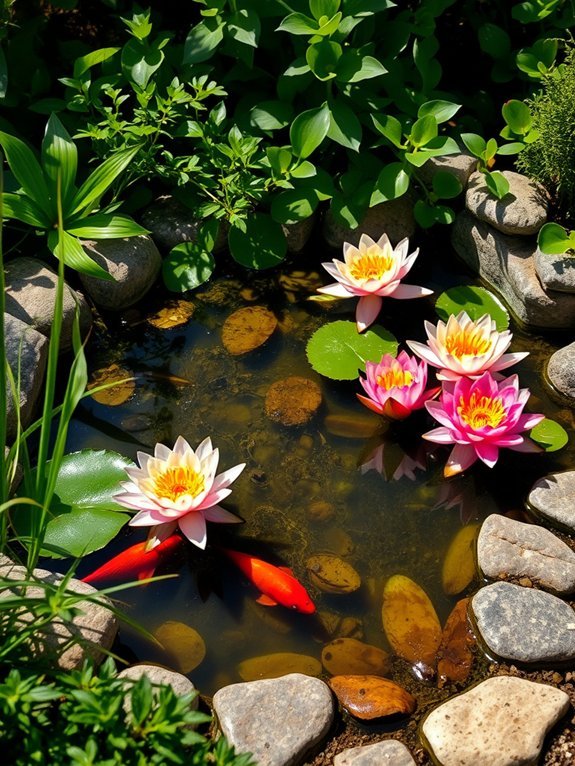 tranquil aquatic garden scene