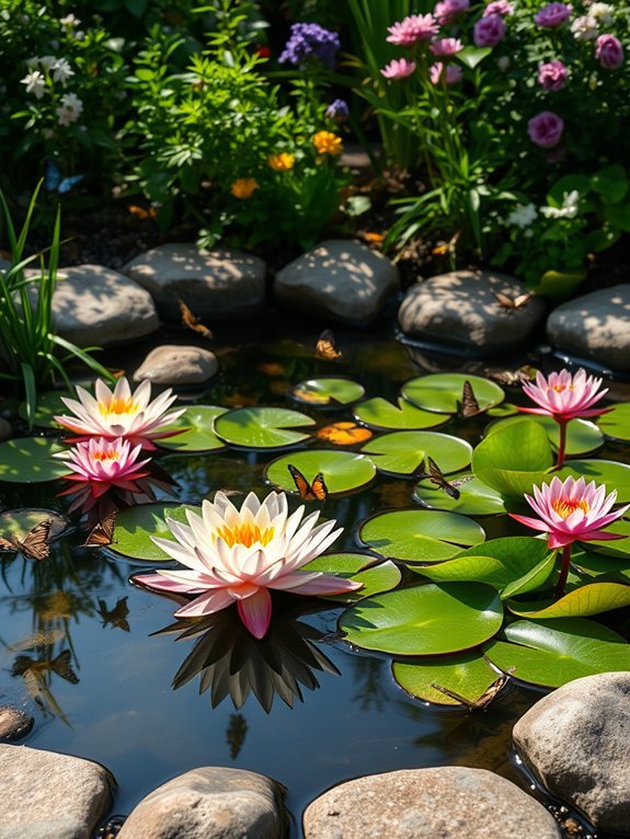 tranquil butterfly garden pond