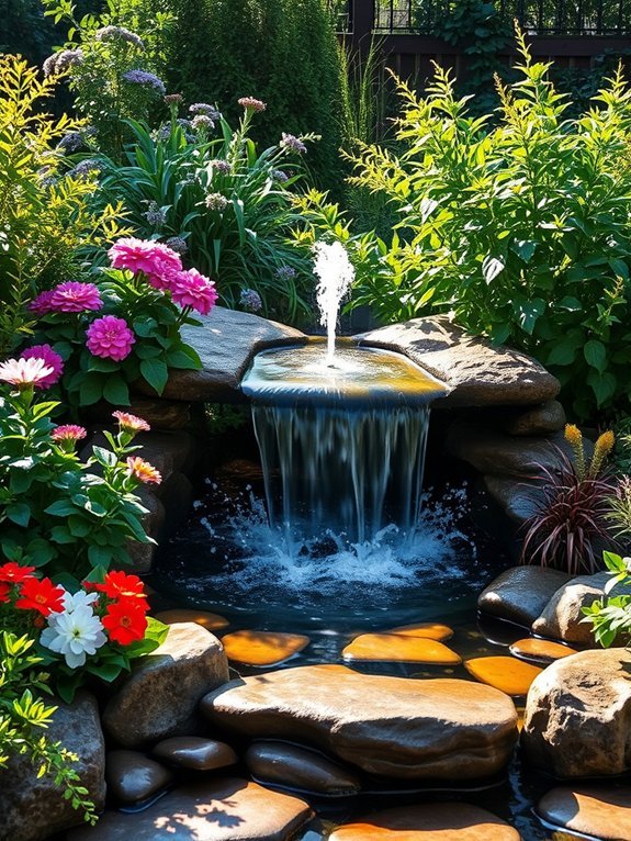 tranquil flowing water feature