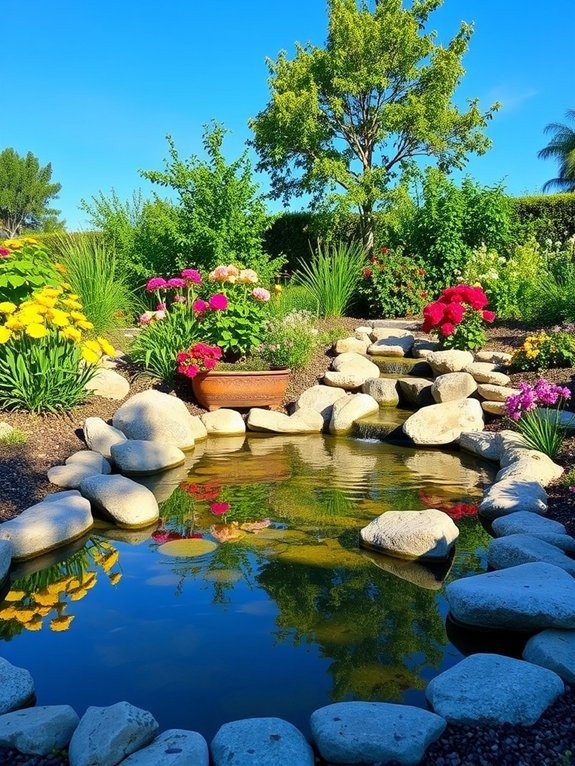 tranquil water body landscape