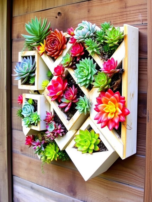 vertical succulent garden display