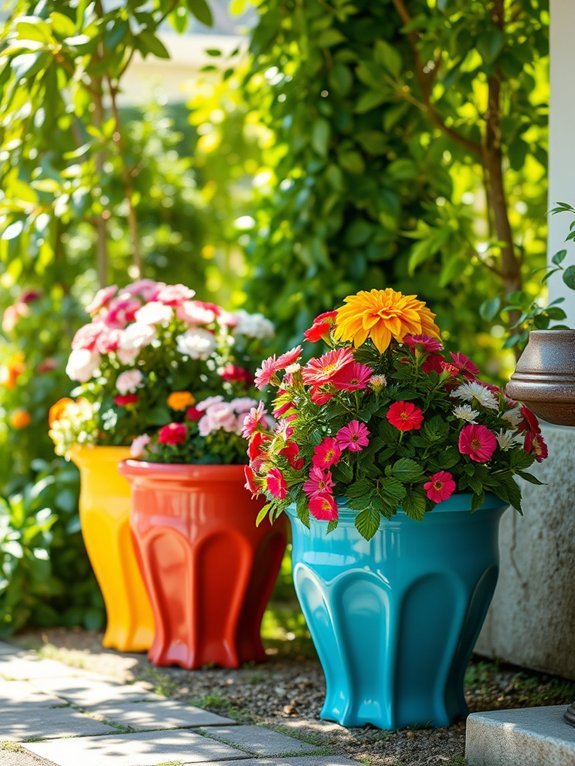 vibrant decorative plant pots