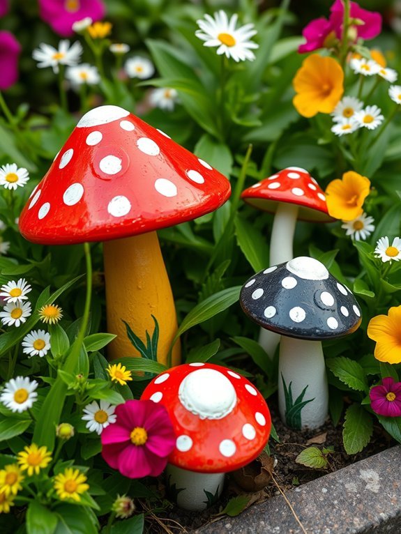 vibrant mushroom flower pot