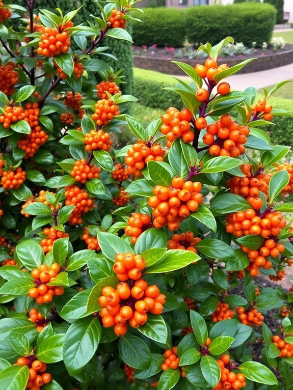 vibrant orange berry shrub