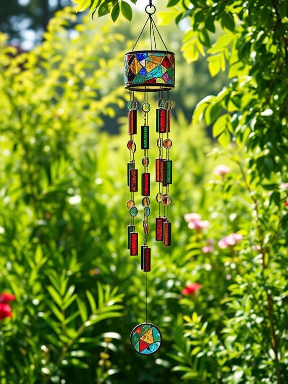 vibrant stained glass chime
