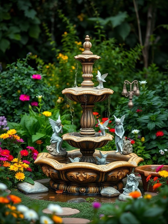 whimsical enchanted water feature
