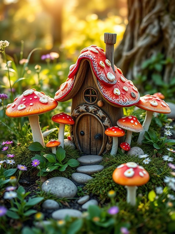 whimsical mushroom fairy house