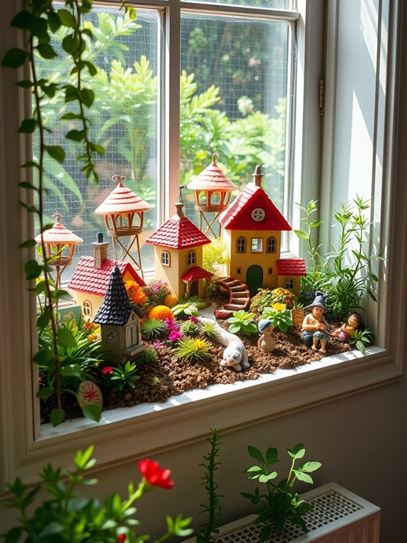 whimsical tiny garden scene